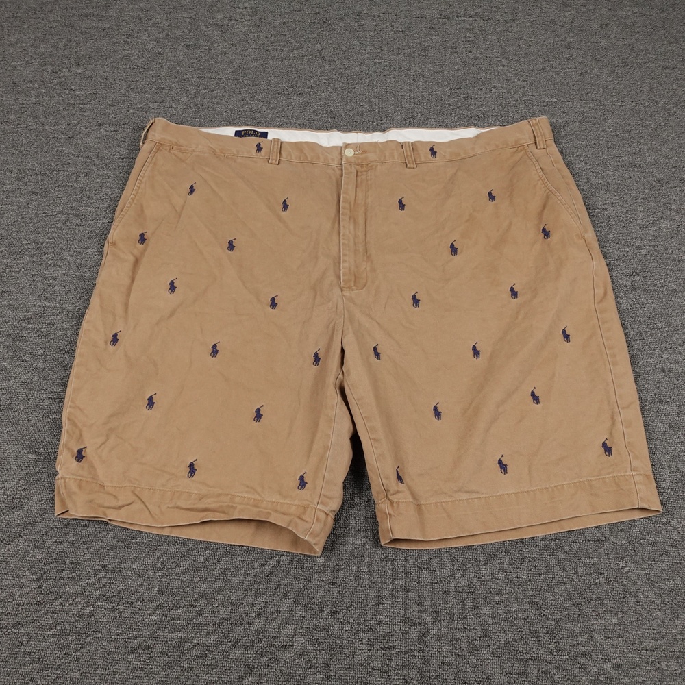 Polo Ralph Lauren Shorts Mens 50 Big Beige Embroidered Pony Chino Casual